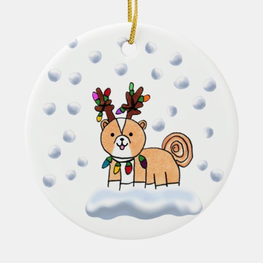 Snow Time with Pupeye Tree Ornament  セラミックオーナメント (正面)
