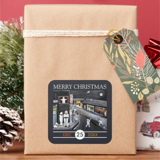 Snow Town Christmas スクエアシール (クリスマス)