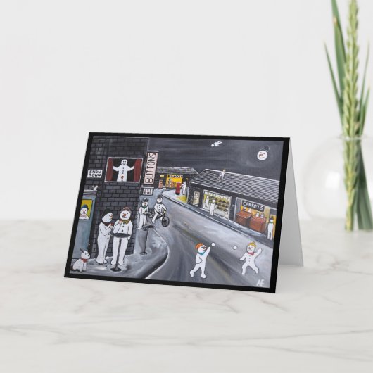 Snow Town Painting by Alfred Fox カード (正面)