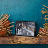 Snow Town Painting by Alfred Fox フォトプラーク (側面)