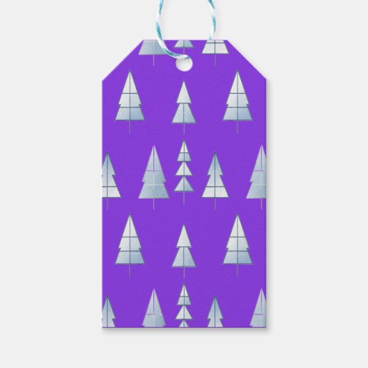 Snow Trees Elegant Winter ギフトタグ (正面)