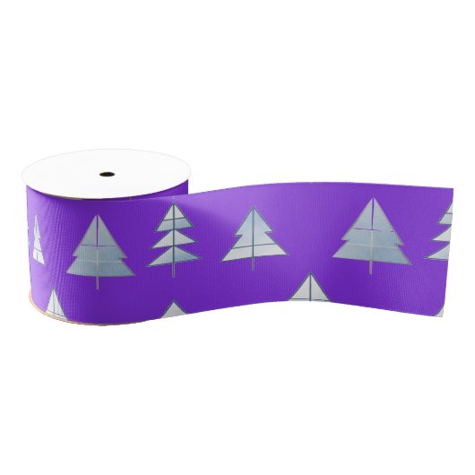 Snow Trees Elegant Winter グログランリボン (リール)