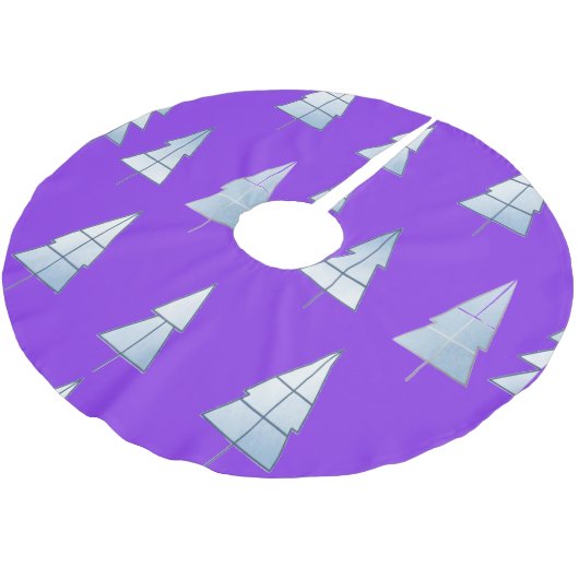 Snow Trees Elegant Winter ブラッシュドポリエステルツリースカート (アングル)