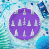 Snow Trees Elegant Winter ペーパープレート (パーティー)