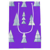 Snow Trees Elegant Winter ミディアムペーパーバッグ (裏面)