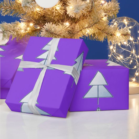 Snow Trees Elegant Winter ラッピングペーパー (クリスマス)