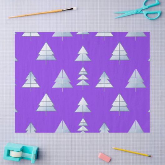 Snow Trees Elegant Winter 薄葉紙 (クラフト)