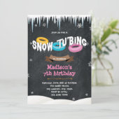 Snow Tubing誕生日の招待 招待状 (スタンド正面)