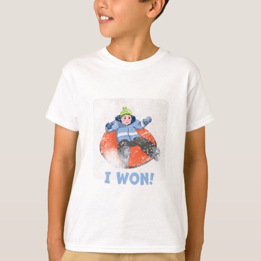 Snow Tubing Kids, I Won! Tシャツ (正面)