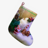 Snow Village - Terrarium Photo - ラージクリスマスストッキング (正面 (吊り時))