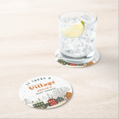 Snow Village Winter Baby Shower ラウンドペーパーコースター (インサイチュ)