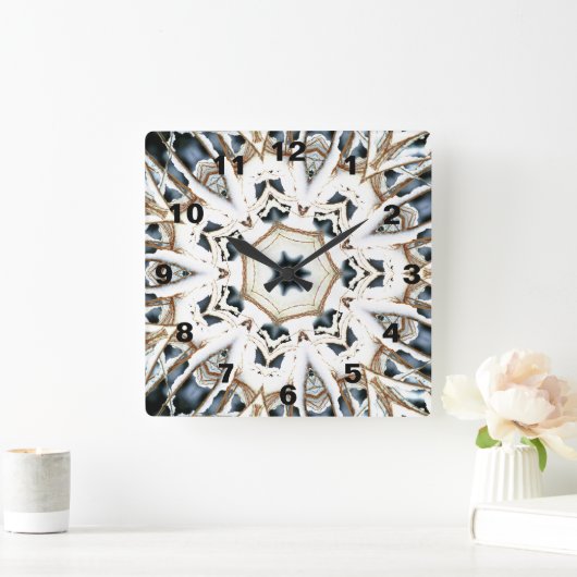 Snow Web スクエア壁時計 (ホーム)