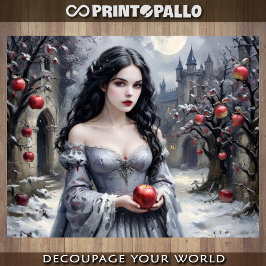Snow White and the apple - Decoupage  ラッピングペーパーシート