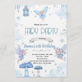 Snow winter fairy party invitation 招待状 (正面)