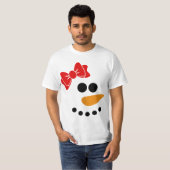 Snow Woman Christmas Character Face  Tシャツ (正面フル)