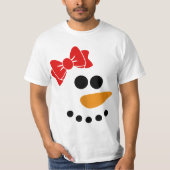 Snow Woman Christmas Character Face  Tシャツ (正面)