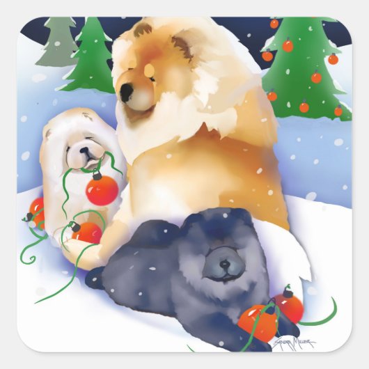 SNOWBABES Chowスタンプ スクエアシール (正面)