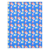 Snowballと雪だるまブルー2 テーブルクロス (正面)