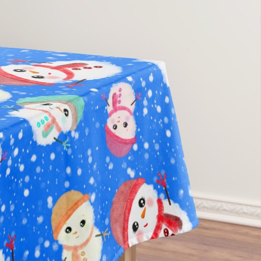 Snowballと雪だるまブルー2 テーブルクロス (インサイチュ)