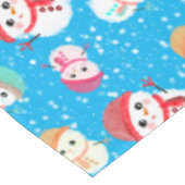 Snowballと雪だるまブルー2 テーブルクロス (アングル)