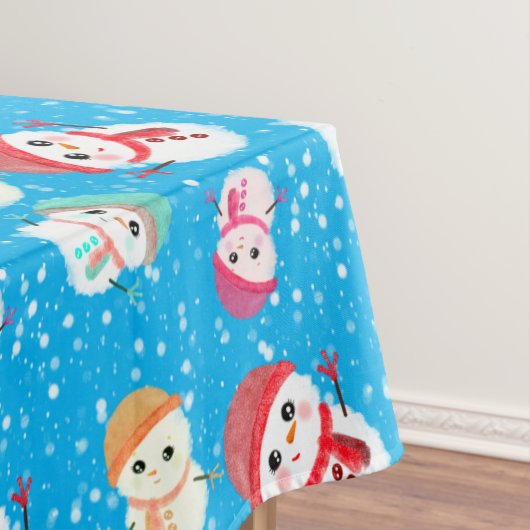 Snowballと雪だるまブルー2 テーブルクロス (インサイチュ)