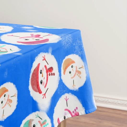Snowballと雪だるまブルー3 テーブルクロス (インサイチュ)