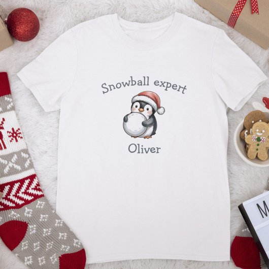 Snowball Expert Cute Penguin Christmas トライブレンドＴシャツ