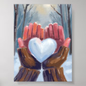 Snowball Heart | Winter Gloves Watercolor ポスター (正面)