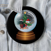 Snowball Weinerful Christmas Doxie LoのDachshand 缶バッジ (インサイチュ)
