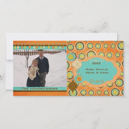 Snowball Whimsyクリスマスホリデーフォトカード シーズンカード (正面)