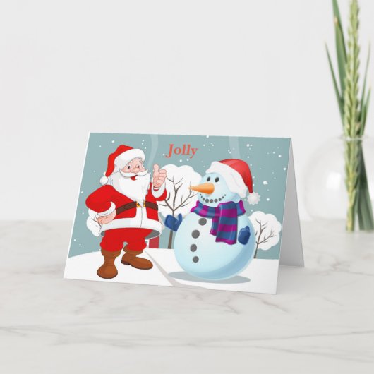 snowbankのサンタのすてきな雪だるま シーズンカード (正面)