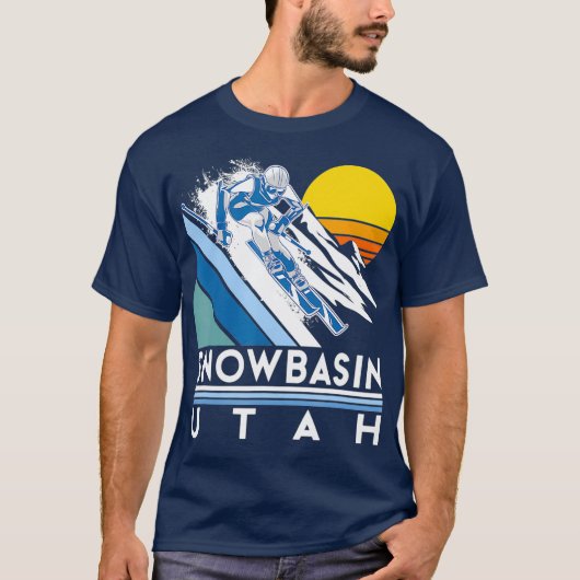 Snowbasin Utah Retro Ski Tシャツ (正面)