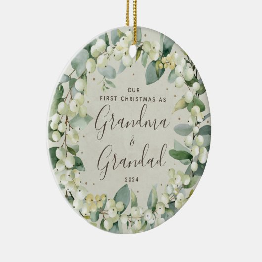 Snowberryの初めてのクリスマスを祖父母の写真として セラミックオーナメント (右)