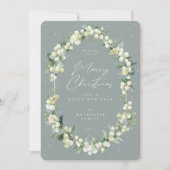 Snowberry+Eucalyptus Botanical Frame Christmas シーズンカード (正面)