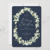 Snowberry+Eucalyptus Botanical Frame Christmas シーズンカード (正面)