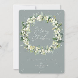 Snowberry + Eucalyptus Christmas Wreath Non-Photo シーズンカード