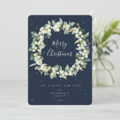 Snowberry + Eucalyptus Christmas Wreath Non-Photo シーズンカード (スタンド正面)