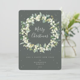 Snowberry + Eucalyptus Christmas Wreath Non-Photo シーズンカード