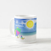 Snowbirdのギフトは、テーマのマグを浜に引き上げます コーヒーマグカップ (正面左)