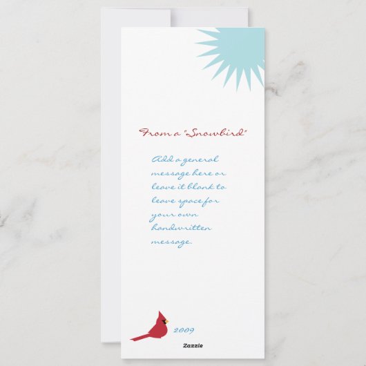 Snowbirdの季節のごあいさつ シーズンカード (裏面)