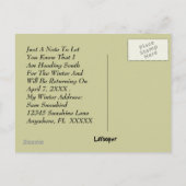 SNOWBIRDの発表の冬の住所郵便はがき 案内ポストカード (裏面)