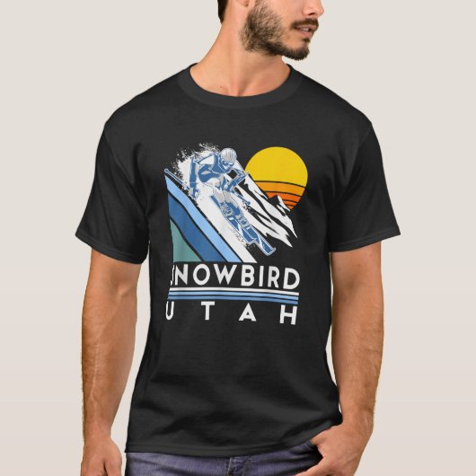 Snowbird Utah Retro Ski Tシャツ (正面)