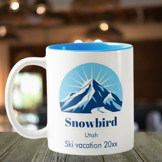Snowbird Utah USAスキー土産コーヒー ツートーンマグカップ