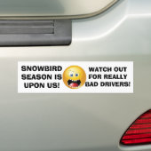 SNOWBIRDSは事故を無謀に運転しています バンパーステッカー (車上)