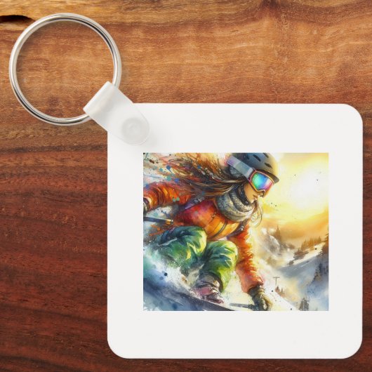 Snowboard Adventure at Sunset, キーホルダー (正面)