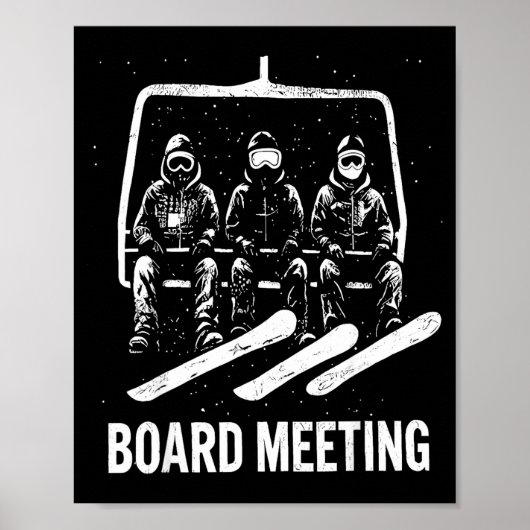 Snowboard Board Meeting Ski Lift Skier Winter Srts ポスター (正面)
