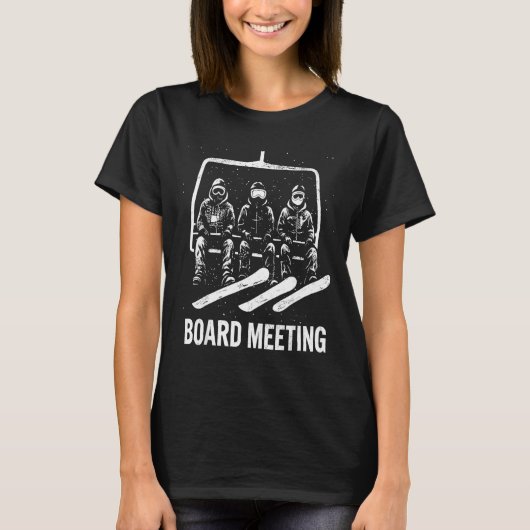 Snowboard Board Meeting Ski Lift Skier Winter Srts Tシャツ (正面)