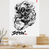 Snowboard Brush Art - Ski Fujin God ポスター (キッチン)