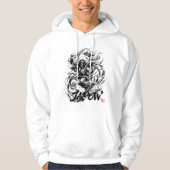 Snowboard Brush Art - Skier Fujin God パーカ (正面)