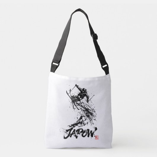 Snowboard Brush Art - Skier jump クロスボディバッグ (正面)